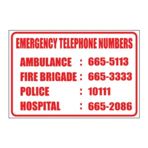 Emergency Numbers sign S6