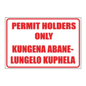 Permit Holders Only sign S7