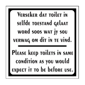 Toilet Notice sign T26