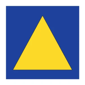Yellow & Blue Triangle sign V24