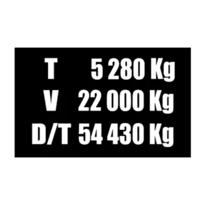 Vehicle Weight Classification (T/V/DT) sign V28