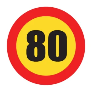 Speed Limit 80km/h sign V6