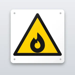 Beware of fire flammable warning sign