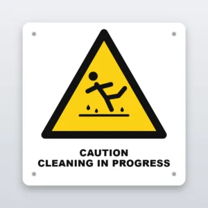 Caution Cleaning In Progress hygiene sign
