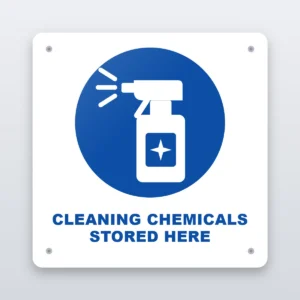 Cleaning Chemicals Stored Here hygiene sign