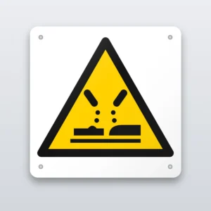 Corrosive hazard warning sign