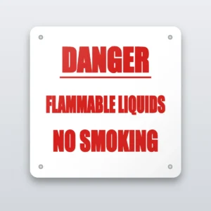 Danger flammable liquids no smoking sign