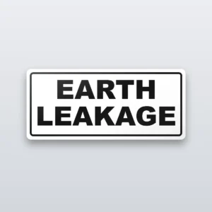 Earth leakage distribution board label sticker
