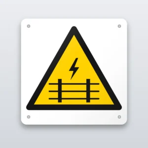 Electric fence warning sign