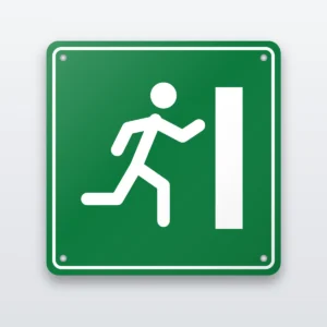 Escape route right running man safety sign