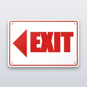 Exit left sign with arrow