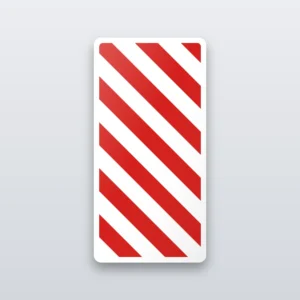 Large red and white fire chevron