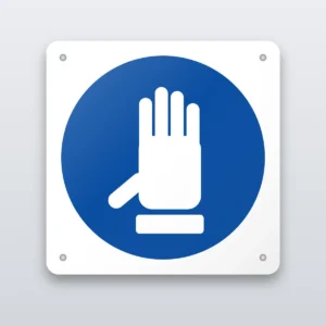 Hand protection gloves must be worn mandatory sign