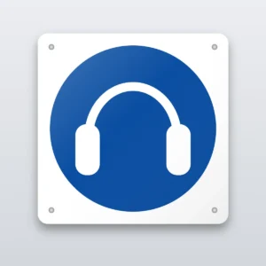 Hearing protection must be worn mandatory sign