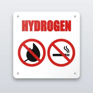 Hydrogen no smoking no open flames sign