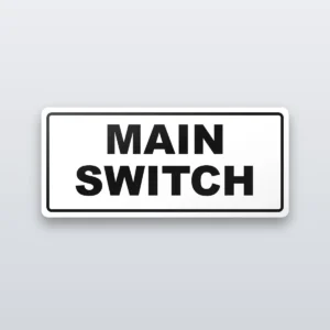 Main switch distribution board label sticker