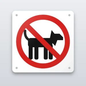 No dogs prohibition sign