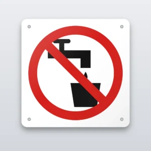 Not drinking water prohibition sign
