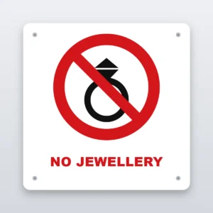 No Jewellery hygiene sign