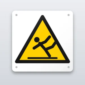 Slippery walking surface warning sign