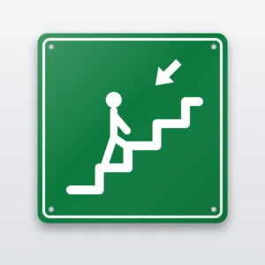 Stairs going down safety sign