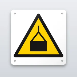 Suspended loads warning sign
