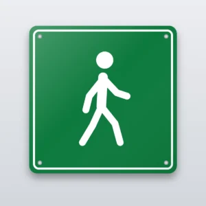 Traveling way pedestrian walkway sign