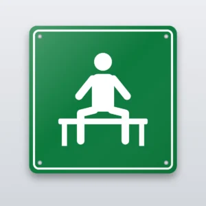 Waiting area sign